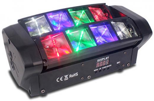 Fuente de luz: LED 8 × 10W cree 4 en 1 , Temperatura de color: 6000K, Ángulo de haz: 4.5 °, activación por sonido , Automático, master/slave