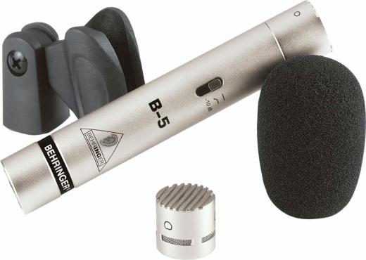 Micrófono de condensador de diafragma medio con cápsulas intercambiables cardioides / omni, filtro de corte bajo y almohadilla de 10dB