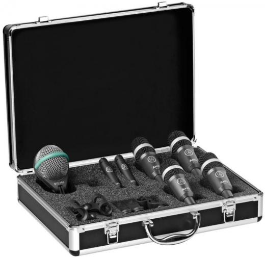 Siete micrófonos y accesorios, resistente estuche de aluminio, cuenta con la última versión del legendario micrófono para batería D112 MKII, el micrófono compacto C430 y el popular micrófono para batería D40