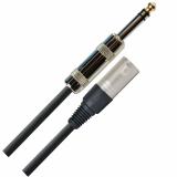 Cable XLR, Macho a Plug 1/4 TRS, Balanceado, 3 mts, Conector Plug TRS profesional de 3 polos de 1/4 ", contactos de níquel, cubierta de níquel