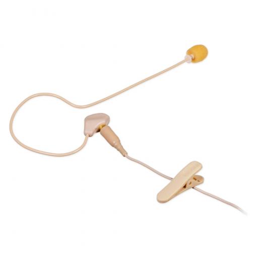 Micrófono ligero Ear Hook de alto rendimiento omnidireccional, ideal para presentaciones y aplicaciones de teatro, bolsa de transporte, cortavientos y clip de cable.