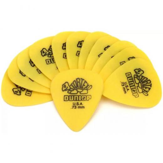 Uñetas de guitarra Tortex de forma estándar, calibre .73 mm, color amarillo