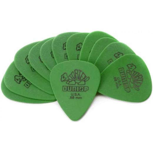 Uñetas de guitarra Tortex de forma estándar, calibre .88 mm, color verde