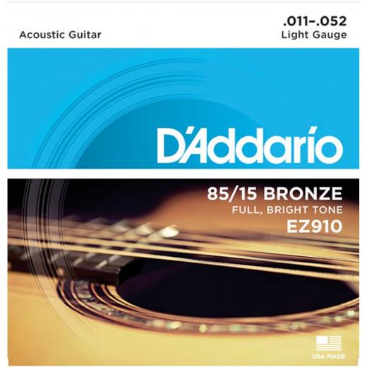 Set 6 Cuerdas Broncee Guitarra acustica/electroacustica .011-.052, tension normal, tono de rango completo con entonación precisa y gran proyección