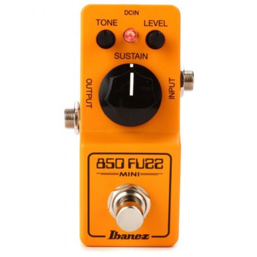Pedal de efectos Fuzz para guitarra eléctrica con controles de sustain, tono y nivel; Ruta de señal totalmente analógica; y True Bypass Switching