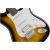 Guitarra eléctrica de cuerpo sólido de tilo, mástil de arce, diapasón de laurel indio, 2 capsulas single, 1 capsula Humbucker y puente rígido, color Brown Sunsburs