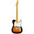 Guitarra eléctrica de cuerpo sólido con cuerpo de aliso, mástil de arce, diapasón de arce y 2 capsulas de bobina simple, color Sunburst de 2 colores