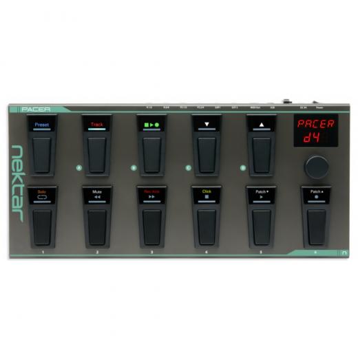 Controlador de pie MIDI con conectividad USB / MIDI, 24 ubicaciones predefinidas, 10 conmutadores de pedal y 1 codificador