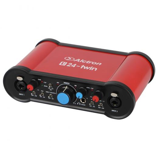 Interfaz de audio USB de 2 entradas / 2 salidas con 2 preamplificadores, Resolución A / D: 24 bits / 96 kHz, 16 bits / 48 kHz, selectores de nivel de línea / instrumento por canal, phantom power, pad atenuador por canal y salida estéreo de audífonos.