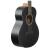 Guitarra acústica de 6 cuerdas, con fondo / aros de caoba, tapa de abeto y mástil de caoba, color negro mate