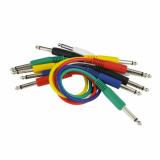 Cables para pedales de guitarra o conexiones cortas, de colores, conector recto de 1/4" a ambos lados, 90 cms cada cable, 6 cables incluidos