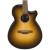 Guitarra electroacustica con tapa de abeto, fondo y aros de sapeli, mástil de Nyatoh, diapasón de nogal y electrónica Ibanez, color Dark Honey Burst High Gloss