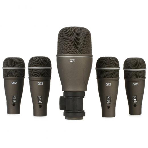 Kit de micrófono de batería de 5 piezas con 1 micrófono de bombo y 4 micrófonos dinámicos
