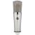 Micrófono condensador de tubo, diafragma grande con 3 patrones polares conmutables, filtro de paso alto y almohadilla de 10 dB, color níquel