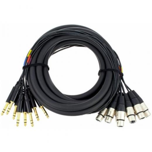 Cable XLR hembra - Plug 1/4" TRS, Conectores Rean, Soldado a mano, conductor de 0,22 mm²
