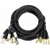 Cable XLR Macho - Plug 1/4" TRS, Conectores Rean, Soldado a mano, conductor de 0,22 mm²