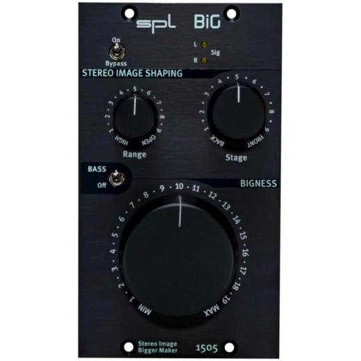 Procesador de imagen estéreo serie 500 con controles de rango,  Stage, Bigness, y Bass Controls