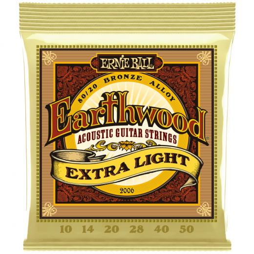 Calibre .010-.050, calibre personalizado, Extra Light Earthwood 80/20 Bronze
