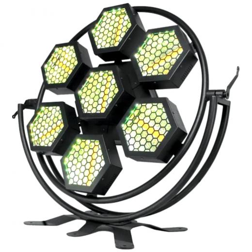 7 Cabezas de luz de 60p filamento LED (emulación de tungsteno) 168 x RGBW Glow,  Temperatura de color: filamento LED de 2200k (emulación de tungsteno)