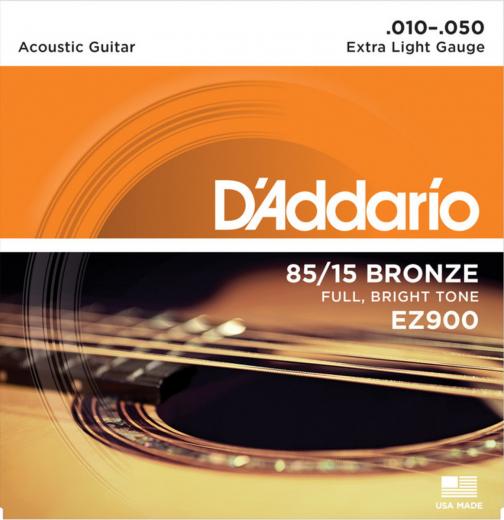 Set 6 Cuerdas Broncee Guitarra acustica/electroacustica .010-.050, tension normal, tono de rango completo con entonación precisa y gran proyección